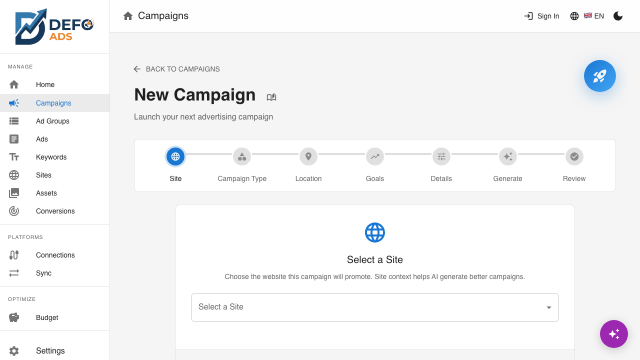 A drafted campaign open for review: ad groups, ads and keywords laid out before anything is pushed